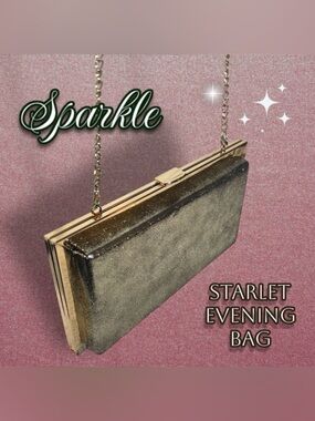 Starlet Iridescent Convertible Sparkling Evening Bag Clutch Gold Green Bronze